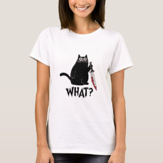 Camiseta Un Gato Negro Oscuro Y Aburrido Pero Psicoso Con C