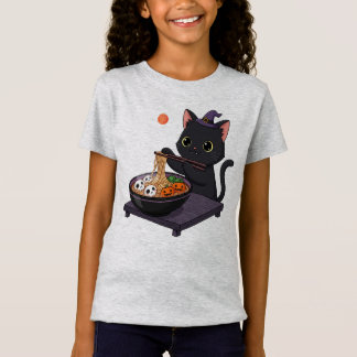 Camiseta Un gato negro y un ramal de medianoche adormilado