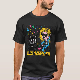Camiseta Un gato negro y una belleza rubia bailando juntos.