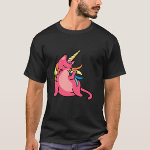 Camiseta Un gato Personalizado de maíz dulce y colorido uni
