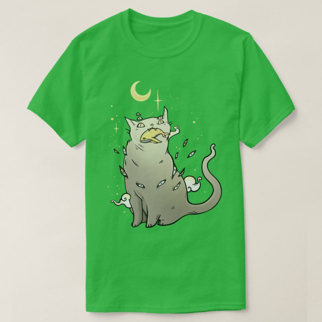 Camiseta Un gato que atrapó una obra de arte de una ballena (Diseño del anverso)