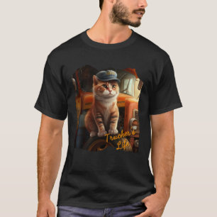 Camiseta Un gato que vive la vida de un camionero