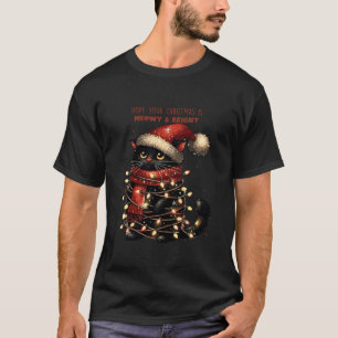 Camiseta Un gato retro gracioso espera que tus Navidades se