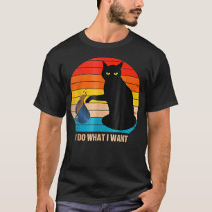 Camiseta Un gato retro vintage divertido hace lo que quiero