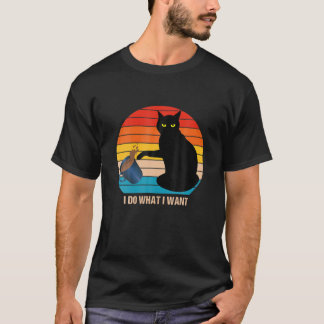 Camiseta Un gato retro vintage gracioso hace lo que quiero