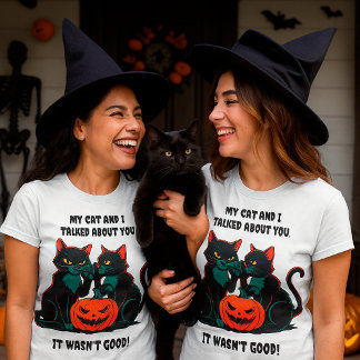 Camiseta Un gato sarcástico cita a mi gato y yo hablamos de