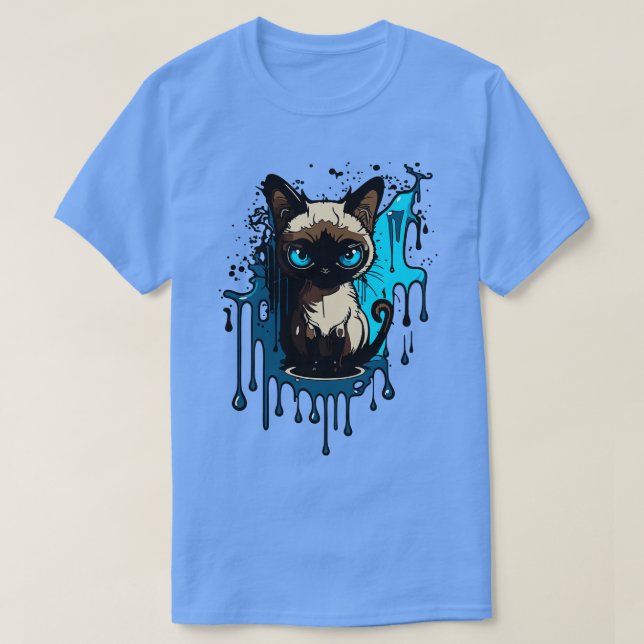 Camiseta un gato siamés (Diseño del anverso)