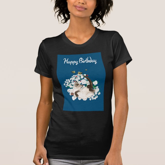 Camiseta Un gato siamés juguetón (Anverso)