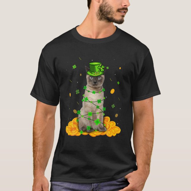 Camiseta Un gato siamés lindo Día de los patinadores Shamro (Anverso)
