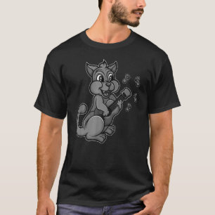 Camiseta Un gato tocando Ukelele Guay Kitten Uke Artista Gu