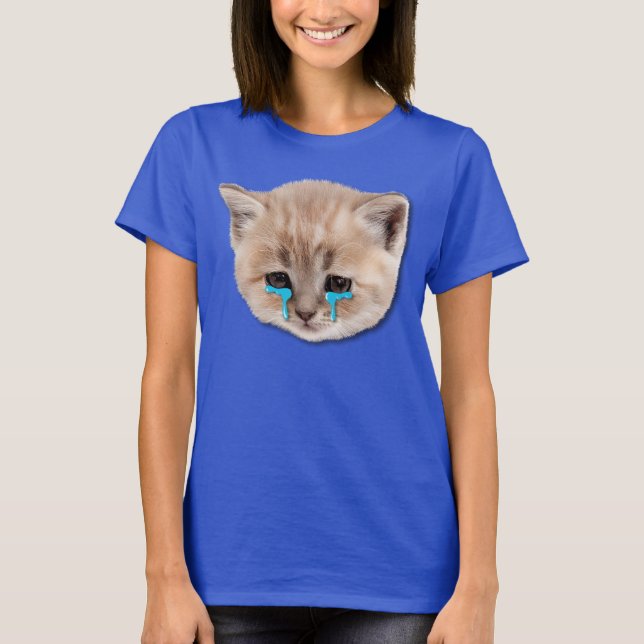 Camiseta Un Gato Triste Que Es Azul Rojo (Anverso)
