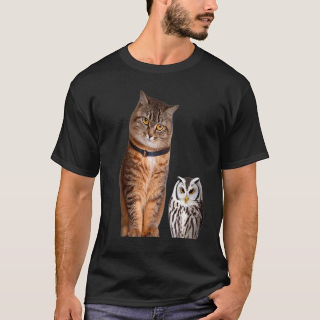 CAMISETA UN GATO Y UN BÚHO 5 (Anverso)