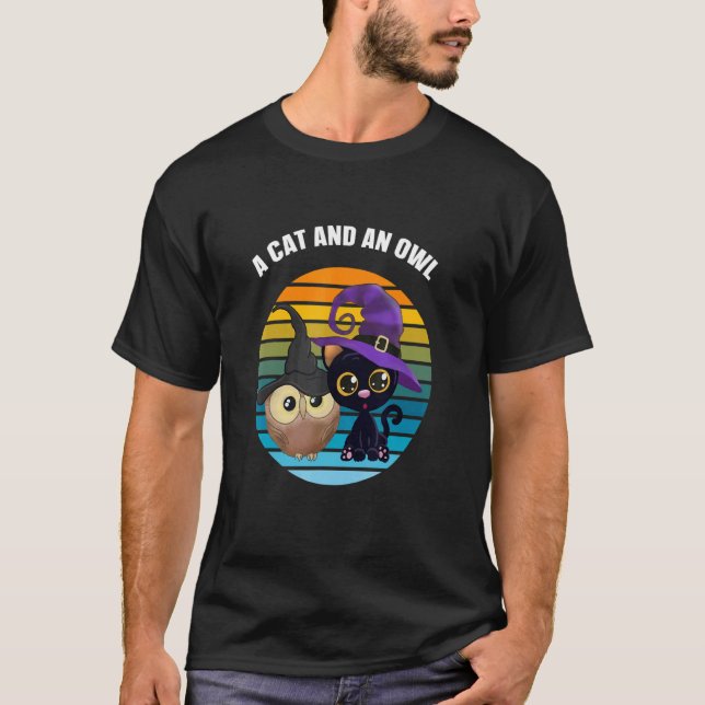 Camiseta Un Gato Y Una Lechuza (Anverso)