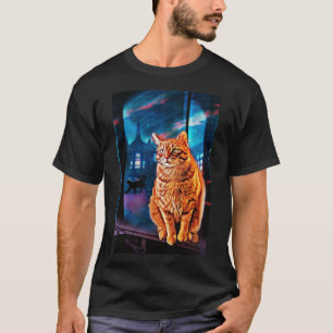 Camiseta Un gato y una silueta