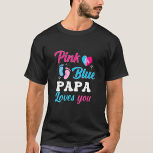 Camiseta Un género lindo revela azul rosado que papá ama a 