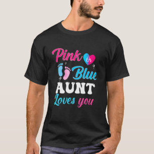 Camiseta Un género lindo revela que la tía azul rosada ama 