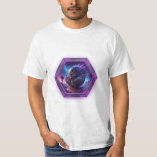 Camiseta Un Ghoul Enojado Está En Un Marco De Neón Violeta