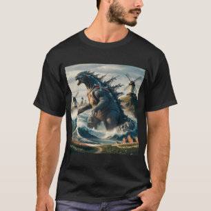 Camiseta Un gigante holandés Kaiju Titan, emergiendo de la