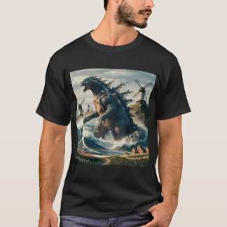Camiseta Un gigante holandés Kaiju Titan, emergiendo de la 
