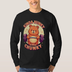 Camiseta Un gimnasio divertido y potente con un oso suave