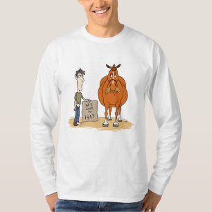 Camiseta Un gracioso Caballo Personalizado Gordo Trabajará