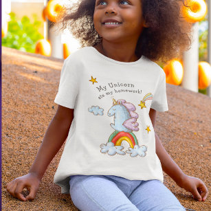 Camiseta Un gracioso unicornio comió mi Ilustracion domésti