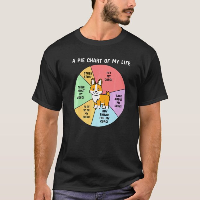 Camiseta Un gráfico circular de mi vida perro Corgi (Anverso)