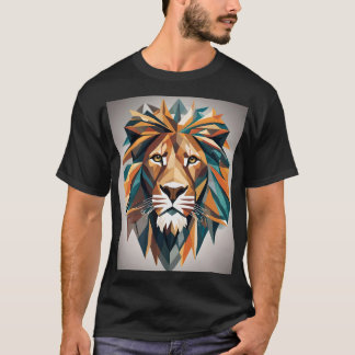Camiseta Un gráfico de león moderno de estilo geométrico