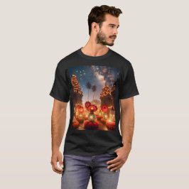 Camiseta un gran edificio con una flor que dice ser estrell