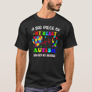 Camiseta Un gran pedazo de mi corazón Autismo y él es mi he
