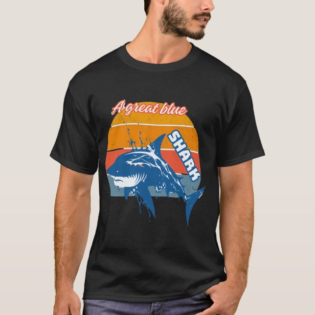 Camiseta Un gran tiburón azul (Anverso)