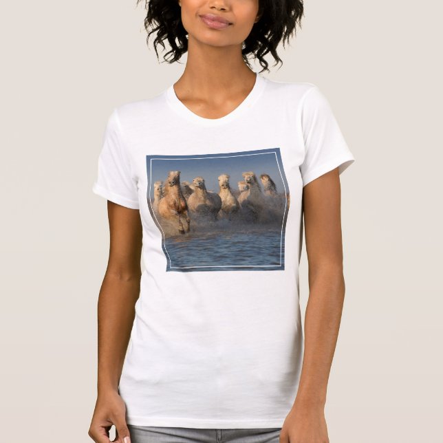 Camiseta Un grupo de caballos blancos en la región de (Anverso)