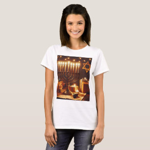 Camiseta un grupo de menorah con las palabras navidad en el