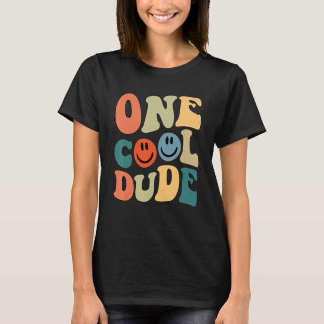 Camiseta Un Guay Dude Primer Cumpleaños Para Los Niños Retr (Anverso)