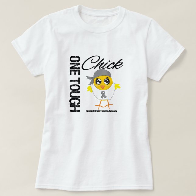 Camiseta Un guerrero duro del tumor cerebral del polluelo (Diseño del anverso)