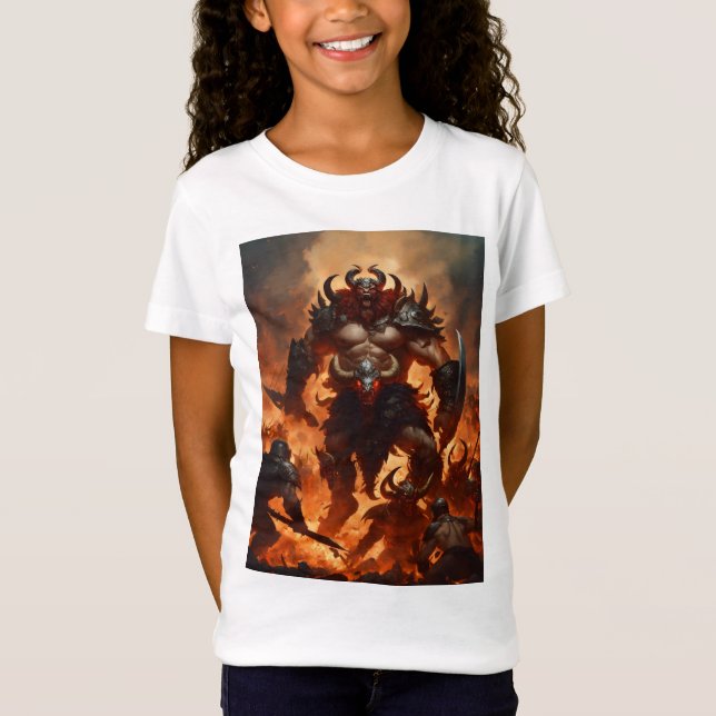 Camiseta Un guerrero monstruo con la cabeza de un carnero 2 (Anverso)