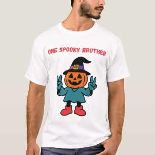 Camiseta Un Hermano Espeluznante Calabaza de Halloween Bruj