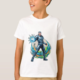Camiseta Un héroe desatando una poderosa ola de energía