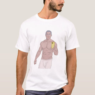 Camiseta Un hombre de cabello gris muscular tomando un self