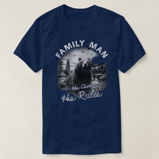 Camiseta Un hombre de familia de moda lleva sus reglas en l (Diseño del anverso)