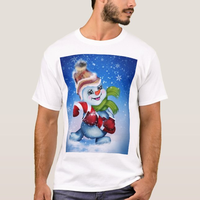 Camiseta Un hombre de nieve festivo (Anverso)