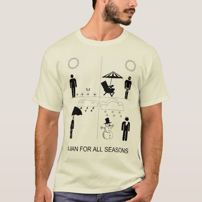 Camiseta Un hombre por todas las estaciones (Anverso)