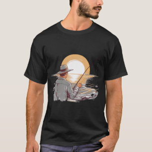Camiseta Un hombre, su caña, y el mar abierto