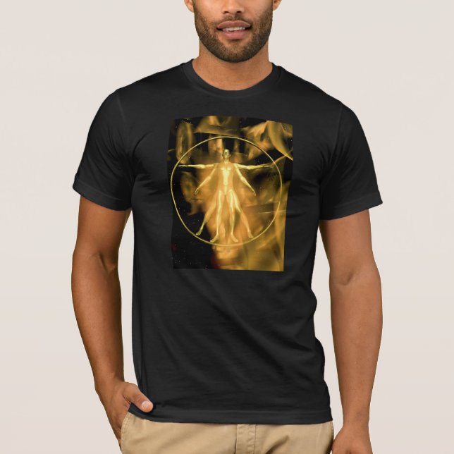 Camiseta Un hombre vetruviano dorado (Anverso)