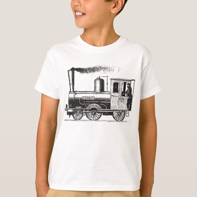 Camiseta Un hombre y el suyo tren - negro (Anverso)