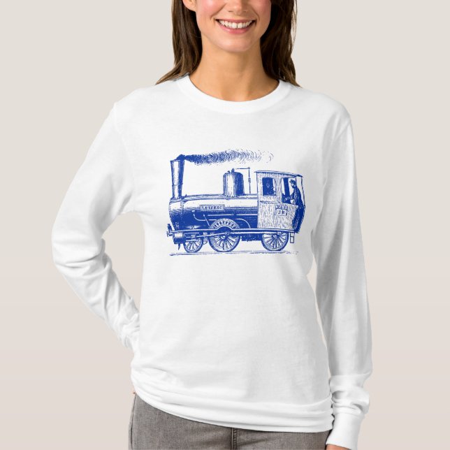 Camiseta Un hombre y su tren - Marina (Anverso)