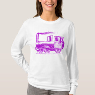 Camiseta Un hombre y su tren - morado