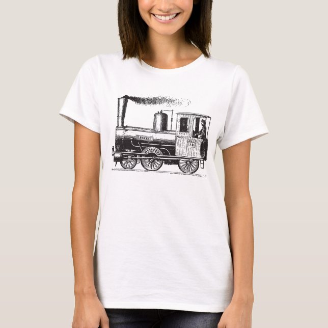 Camiseta Un hombre y su tren - Negro (Anverso)