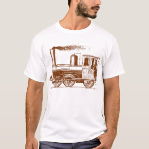 Camiseta Un hombre y su tren - Nogal