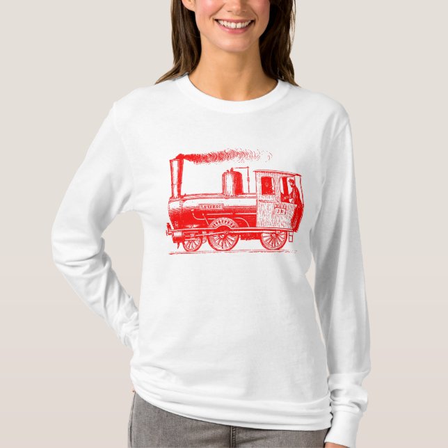 Camiseta Un hombre y su tren - Rojo (Anverso)